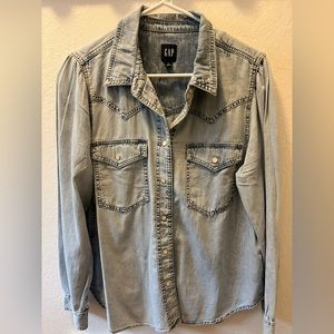 GAP Chambray Denim Western Shirt